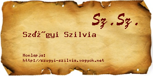 Szügyi Szilvia névjegykártya